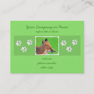 Carte De Visite Peinture Red Fox - Art original de la faune