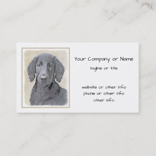 Carte De Visite Peinture Retriever à revêtement plat - Art Chien o