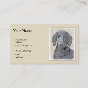 Carte De Visite Peinture Retriever à revêtement plat - Art Chien o