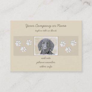 Carte De Visite Peinture Retriever à revêtement plat - Art Chien o