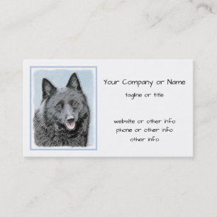 Carte De Visite Peinture Schipperke - Cute Original Chien Art