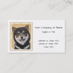 Carte De Visite Peinture Shiba Inu (Noir et Tan) - Art Chien