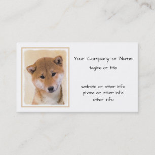 Carte De Visite Peinture Shiba Inu (Rouge) - Art Chien original