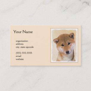 Carte De Visite Peinture Shiba Inu (Rouge) - Art Chien original