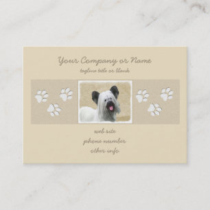 Carte De Visite Peinture Skye Terrier - Cute Original Chien Art