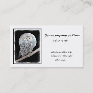 Carte De Visite Peinture sur la Chouette neigeuse et la Lune - Art