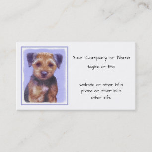 Carte De Visite Peinture sur la frontière de Terrier - jolie art o