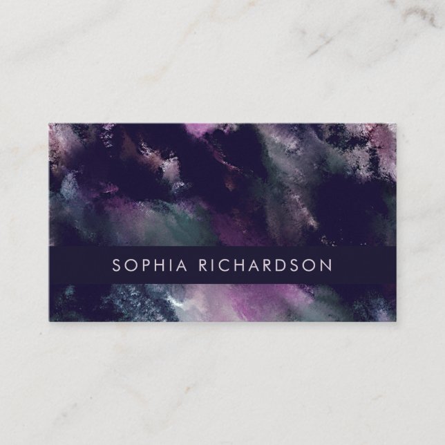 Carte De Visite Peinture| Taches de peinture sombres modernes Mood (Devant)