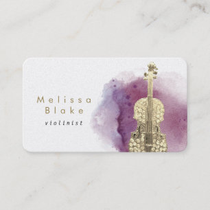 Carte De Visite peinture violoniste aquarelle design
