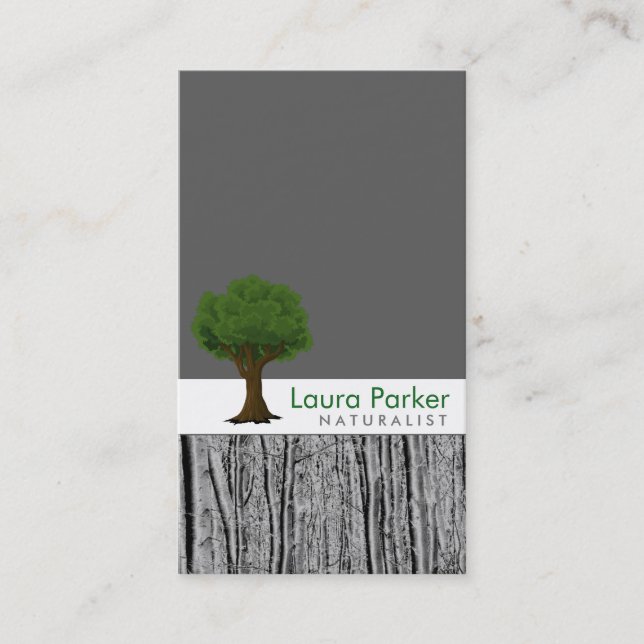 Carte De Visite Pelouse noire de paysage de soin de logo d'arbre (Devant)