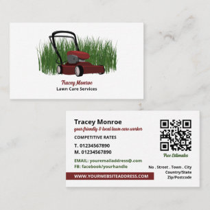 Carte De Visite Pelouse sur l'herbe, services d'entretien de pelou