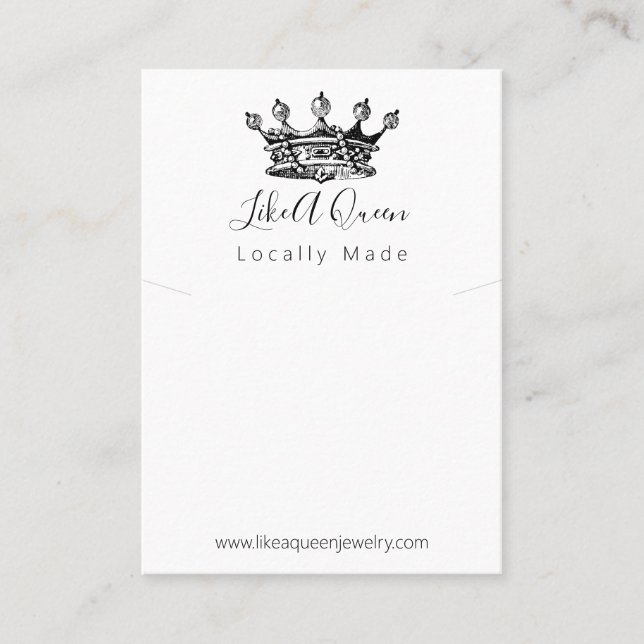 Carte De Visite Pendentif de collier de bijoux de la Couronne Quee (Devant)