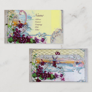 Carte De Visite Pensées de ROMANTICA, violettes, jaune floral