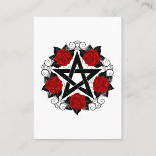 Carte De Visite Pentagramme aux roses rouges