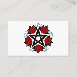 Carte De Visite Pentagramme aux roses rouges