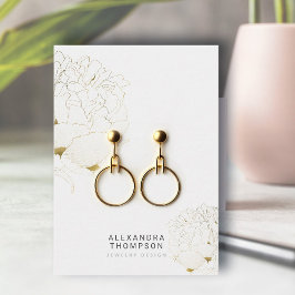 Carte De Visite Peony Faux Gold Design Sketch Design Bijoux