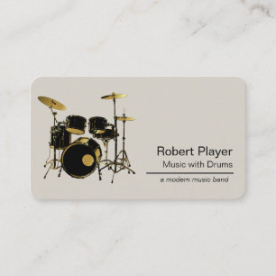 Carte De Visite Percussionniste batteur avec Drummer Set Music Eve