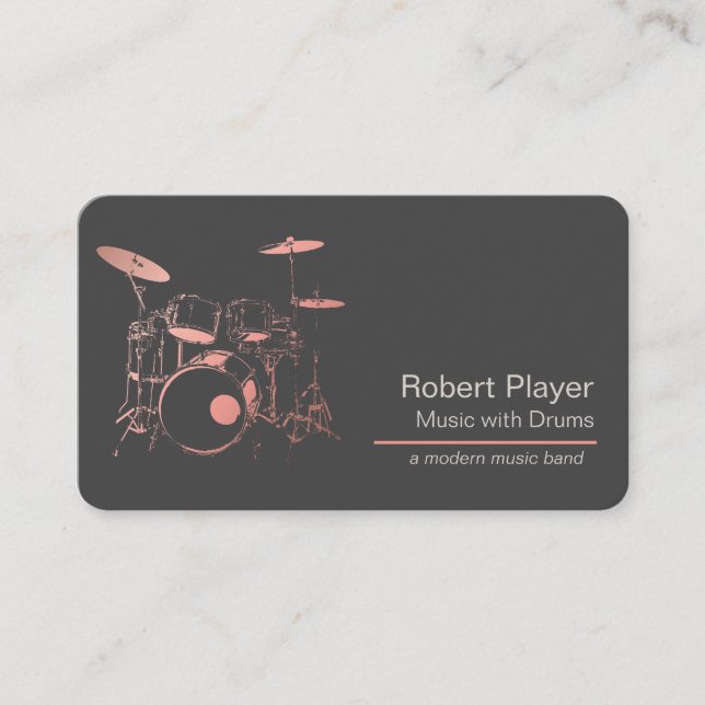 Carte De Visite Percussionniste Musique tambours Professionnels du (Devant)