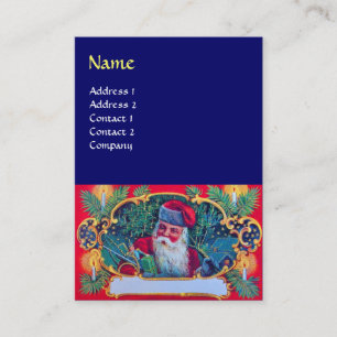 Carte De Visite PÈRE NOËL bleu VINTAGE