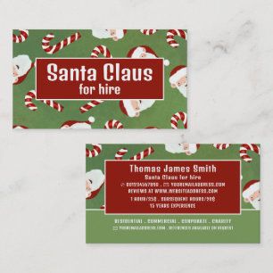 Carte De Visite Père Noël Candy, Santa Claus Entertainer
