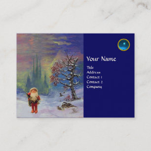 Carte De Visite PÈRE NOËL DES GNOMES MONOGRAM Blue Sapphire