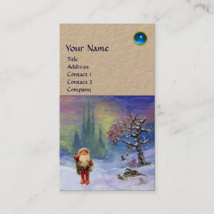 Carte De Visite PÈRE NOËL DES GNOMES MONOGRAM Blue Sapphire Kraft