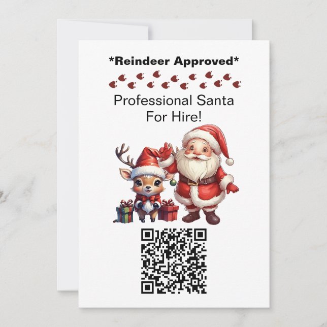 Carte de visite Père Noël deux faces Code QR (Devant)