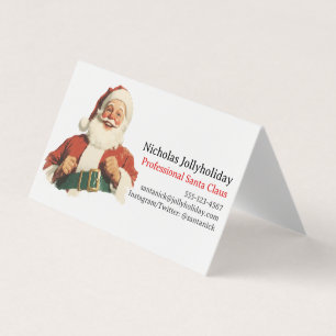 Carte De Visite Père Noël professionnel Retro Vintage informel
