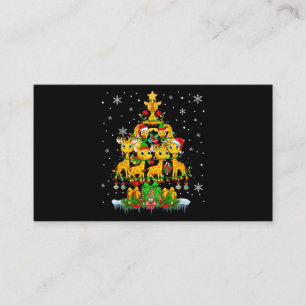 Carte De Visite Père Noël Reindeer Elf Giraffes Arbre de Noël Lumi