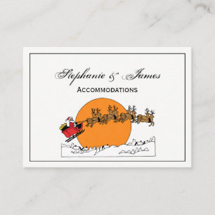 Carte De Visite Père Noël Reindeer Sur La Neige Couverte Ville Lun