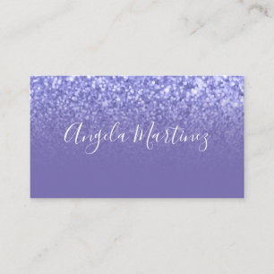 Carte De Visite Périwinkle Faux Parties scintillant Ombre Glam