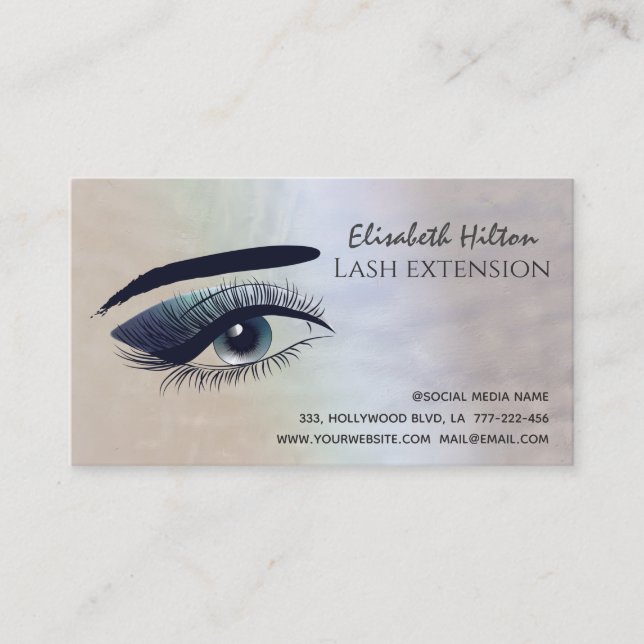 Carte De Visite Perle holographique attirant oeil maquillage après (Devant)