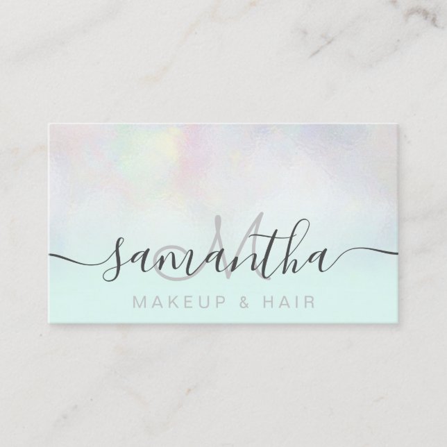 Carte De Visite Perle moderne nacre ombre maquillage turquoise (Devant)