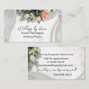 Carte De Visite Perles et Wedding planner Rose