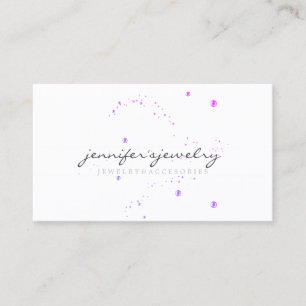 Carte De Visite Perles violettes Bijoux Élégante Feminine Simple