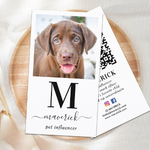 Carte De Visite Personalize Photo Social Media QR Code Monogram 