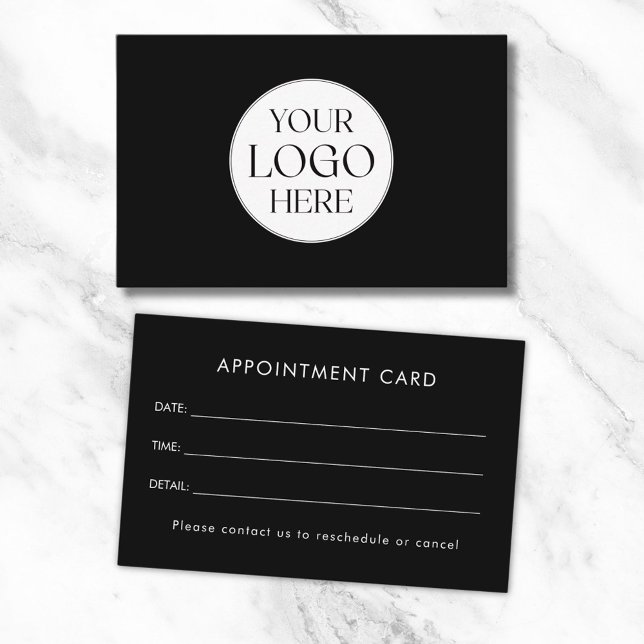 Carte De Visite Personalized Business Logo Simple Appointment Card (Front and Back)
