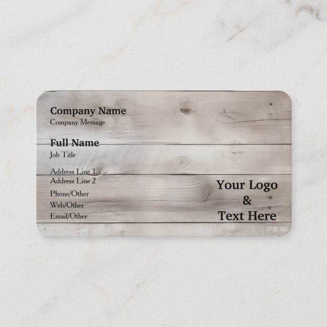 Carte De Visite Personalized Custom Your Own Logo & Text (Devant)