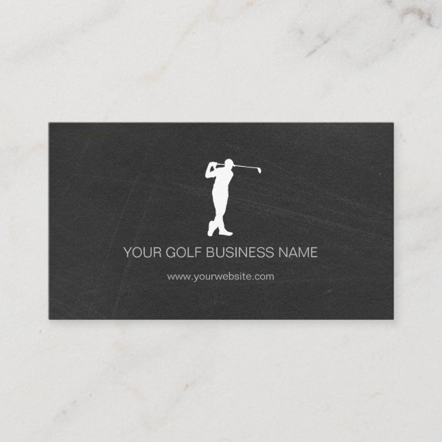 Carte De Visite Personalized Modern Black Professional Golf (Devant)