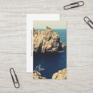 Carte De Visite personalized rocky shore line beach side - typo