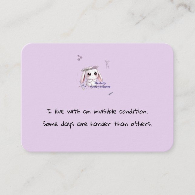 Carte De Visite Personalzied Support Contact Card with Bunny  (Devant)