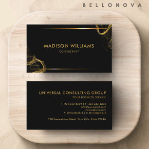 Carte De Visite Personnalisable Black and Gold Parties scintillant