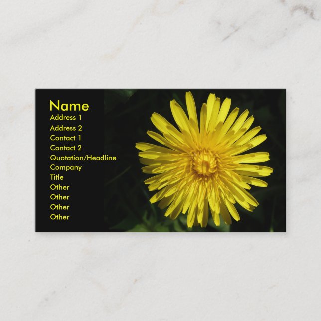 Carte de visite personnalisable Dandelion (Devant)