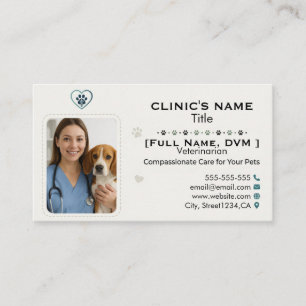 Carte de visite personnalisable de clinique vétéri