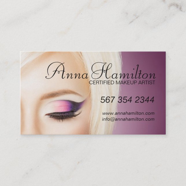 Carte de visite personnalisable de maquilleur (Devant)