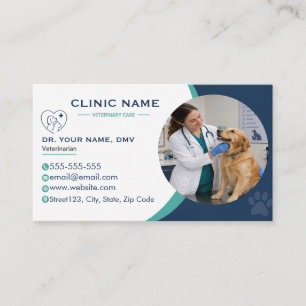 Carte de visite personnalisable de vétérinaire ave