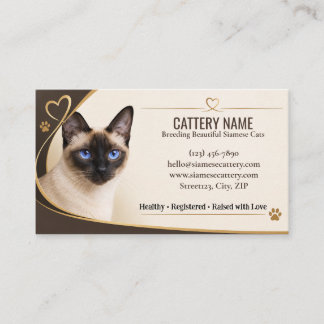Carte de visite personnalisable d'éleveur de chat