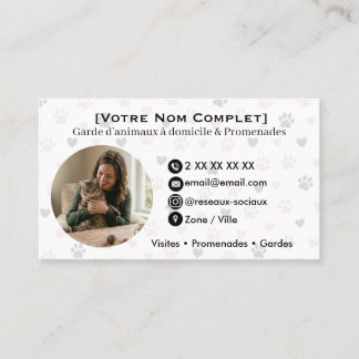 Carte de visite personnalisable garde d’animaux