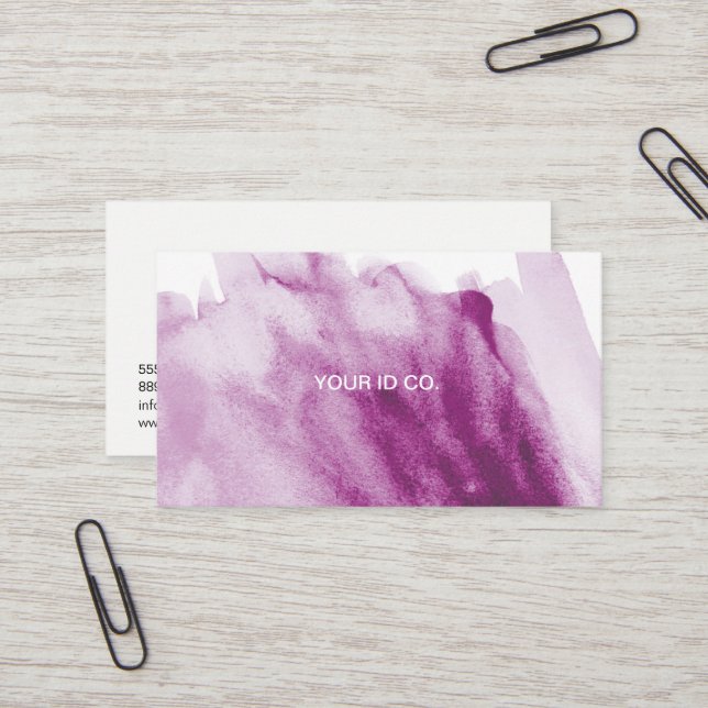 Carte de visite personnalisable, lave aquarelle (Devant/Arrière en situation)