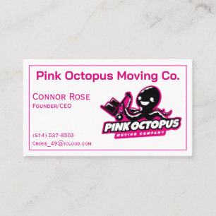 Carte de visite personnalisable Octopus rose